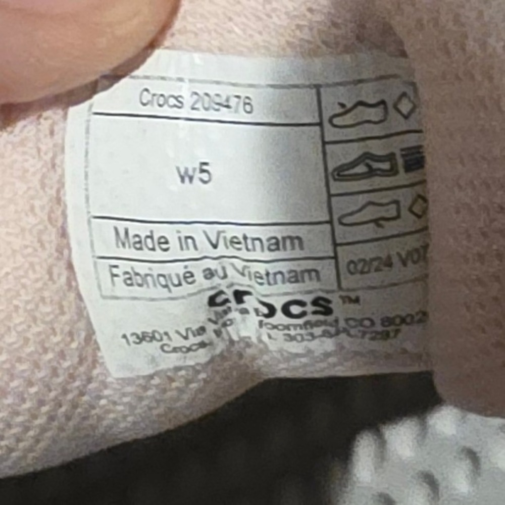 Crocs Womens On The Clock Work Sneaker Grey Pink Slip Resistant 209476-1FS Sz 5 - Picture 11 of 12